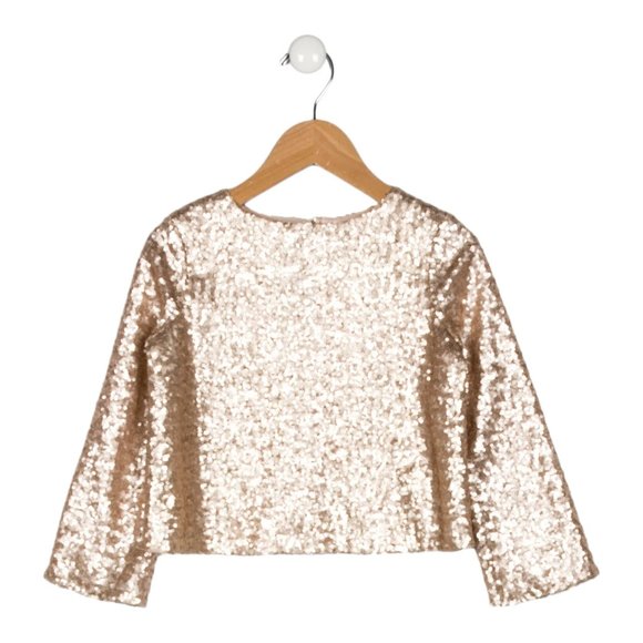 BONPOINT Girls' Sequin Long Sleeve Top